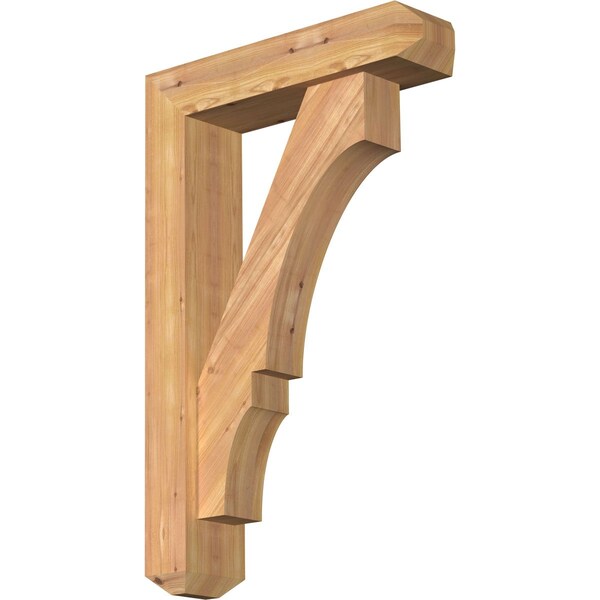 Ekena Millwork Balboa Craftsman Smooth Bracket w/ Offset Brace, Western Red Cedar, 5 1/2"W x 22"D x 34"H BKT0604X22X34BOA04SWR - main